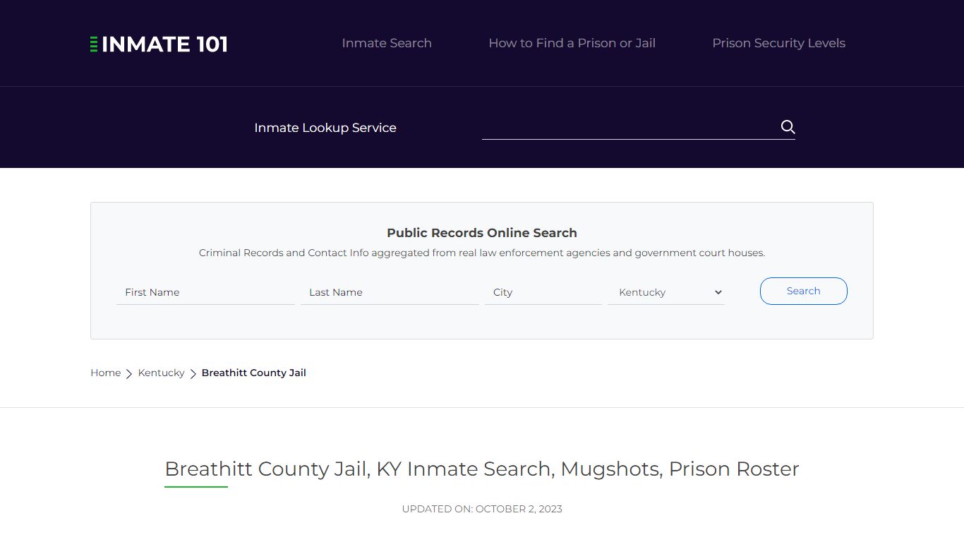 Breathitt County Jail, KY Inmate Search, Mugshots, Prison Roster